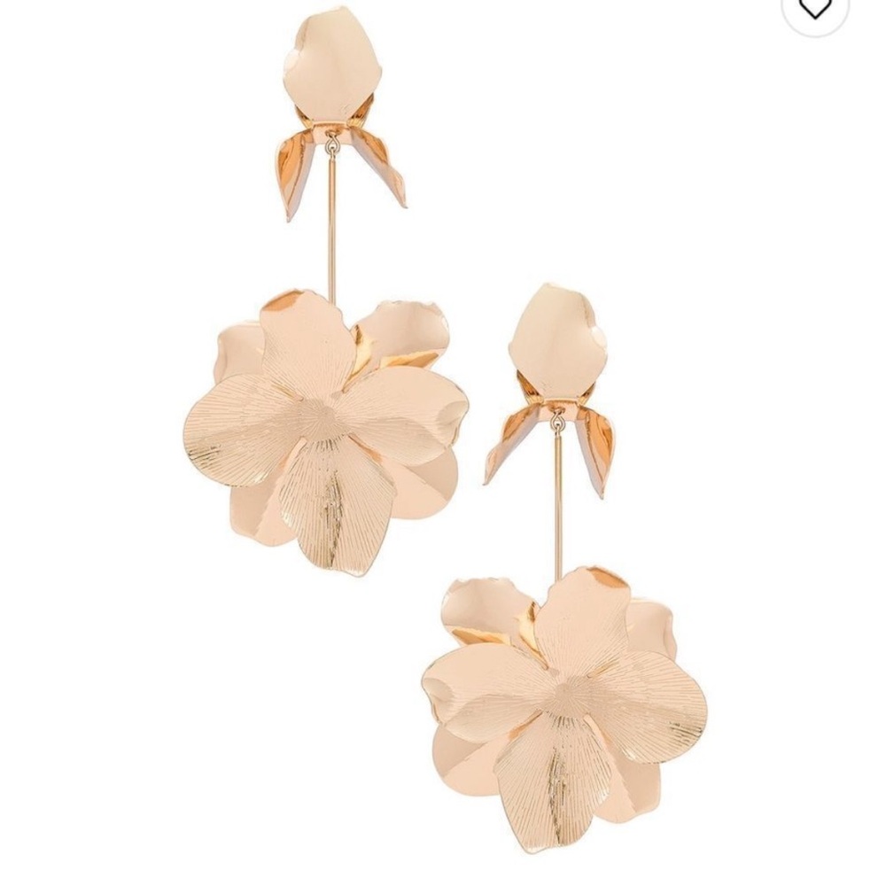 Gold Flower Drop Earrings NWT